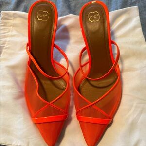 Malone Souliers Bright Orange Strappy Heels